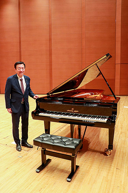 高松市大西市長とカワイSK-EX